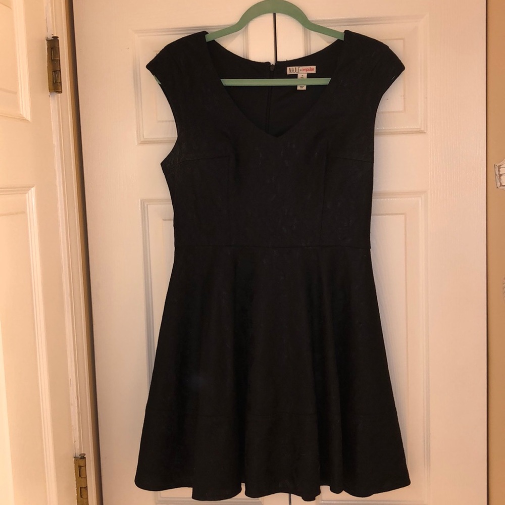 Little Black Cap Sleeve Lace Dress size M